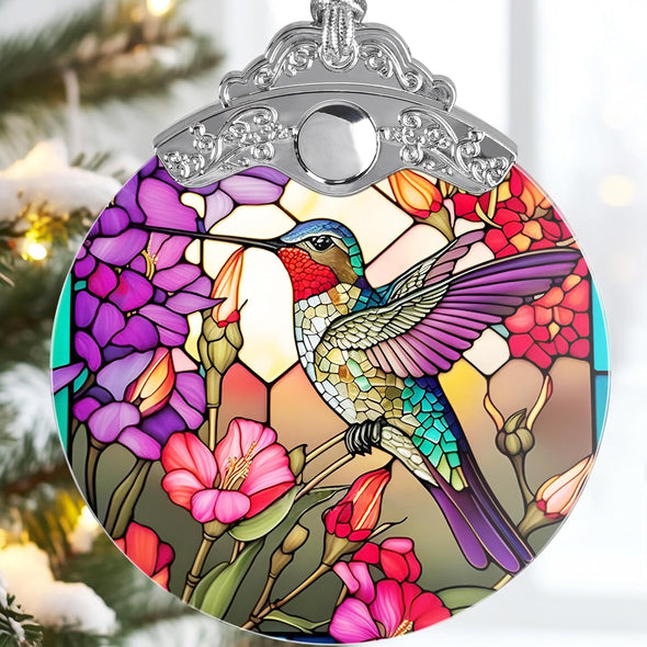 Hummingbird Christmas Glass Ornament - We Love Hummingbirds