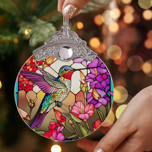 Hummingbird Christmas Glass Ornament - We Love Hummingbirds