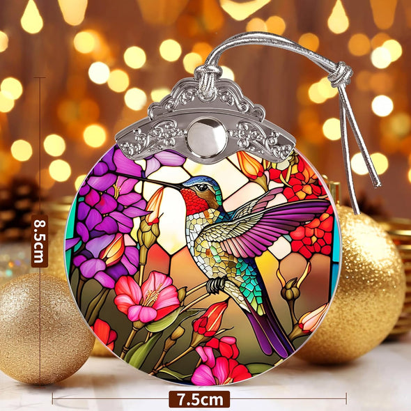 Hummingbird Christmas Glass Ornament - We Love Hummingbirds