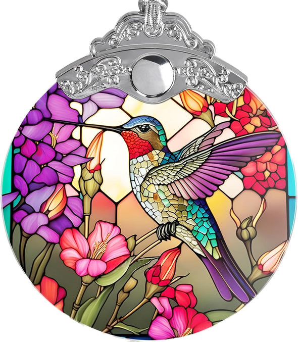 Hummingbird Christmas Glass Ornament - We Love Hummingbirds