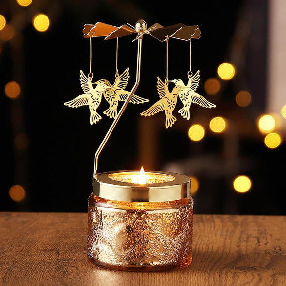 Hummingbird Tabletop Candle Unique Rotating Lantern - We Love Hummingbirds