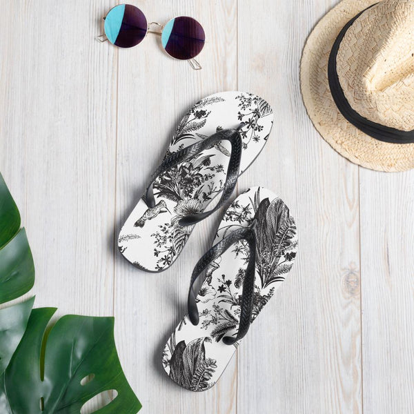 White flower flip on sale flops